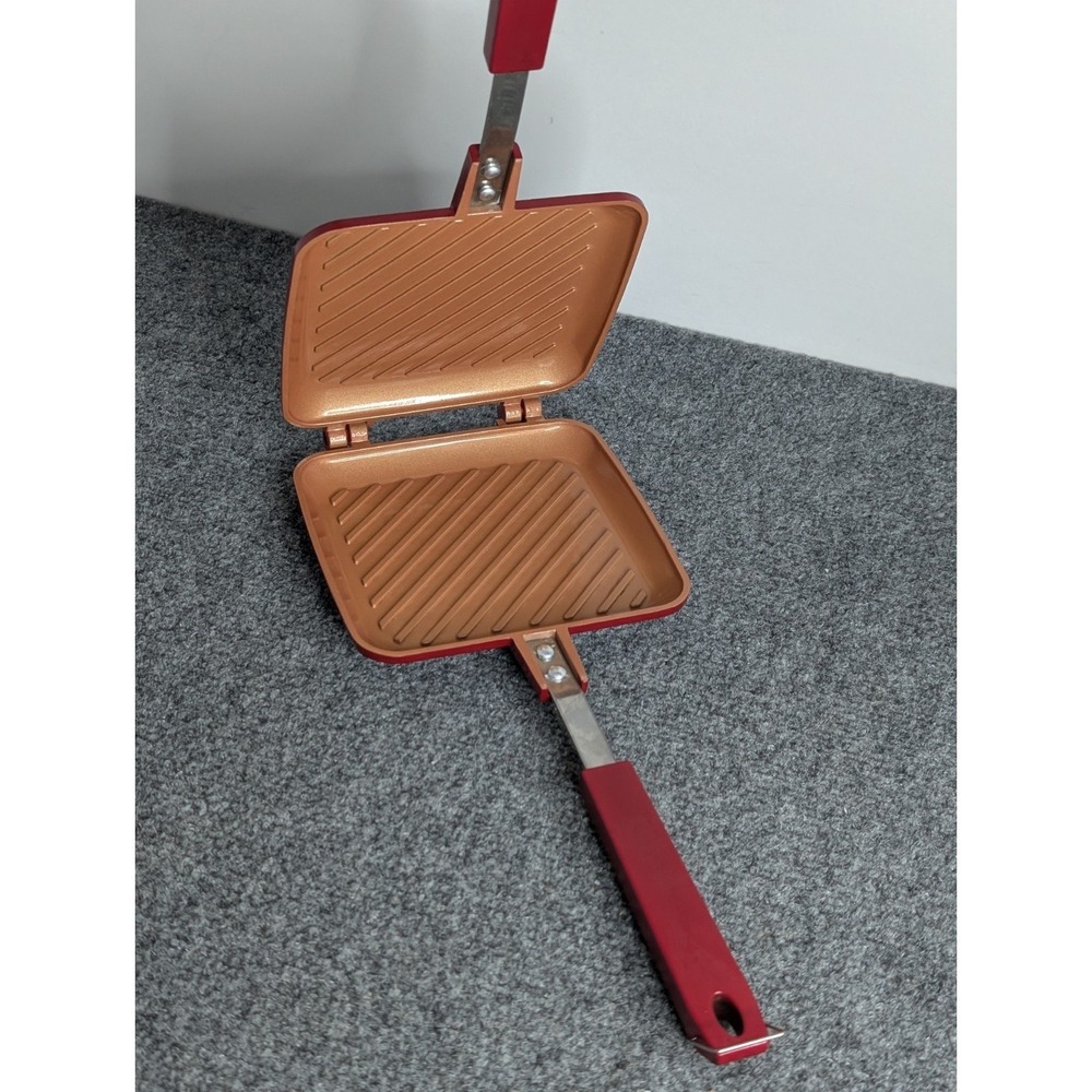 Red Copper Flipwich Hot Sandwich Panini Maker, Campfire Grilled Cheese